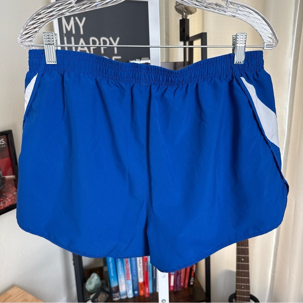 Under Armour Women’s Active Lined Drawstring Shorts Blue/white Heatgear Size L - Picture 4 of 8